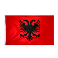 Custom Large 5'x3' 2 Color Silk Screen Printed Polyester Albania Country Flag 2 Grommets Strong Double Stitched Hanging Style