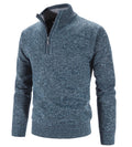 Solid Color Men Knitted Sweater Autumn Winter Knitwear Long Sleeve Turtleneck Zipper Neck Male Pullover Sweatshirt Outerwear