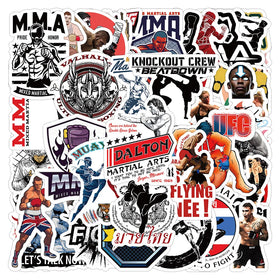 50PCS Cool Fitness Muscle Pugilism Fighting Sport Mixed Martial Arts Fighter Boxing Sticker