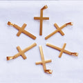 Classical Stainless Steel Christian Jesus Cross Crucifix Pendant 18k Gold Plated Men Jewelry Plain Cross Pendant Charm