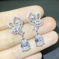 CAOSHI Graceful Water Drop Design Crystal 3A Zircon Earrings for Fashion Party Wedding Silver Plated Pendant Earrings for Women