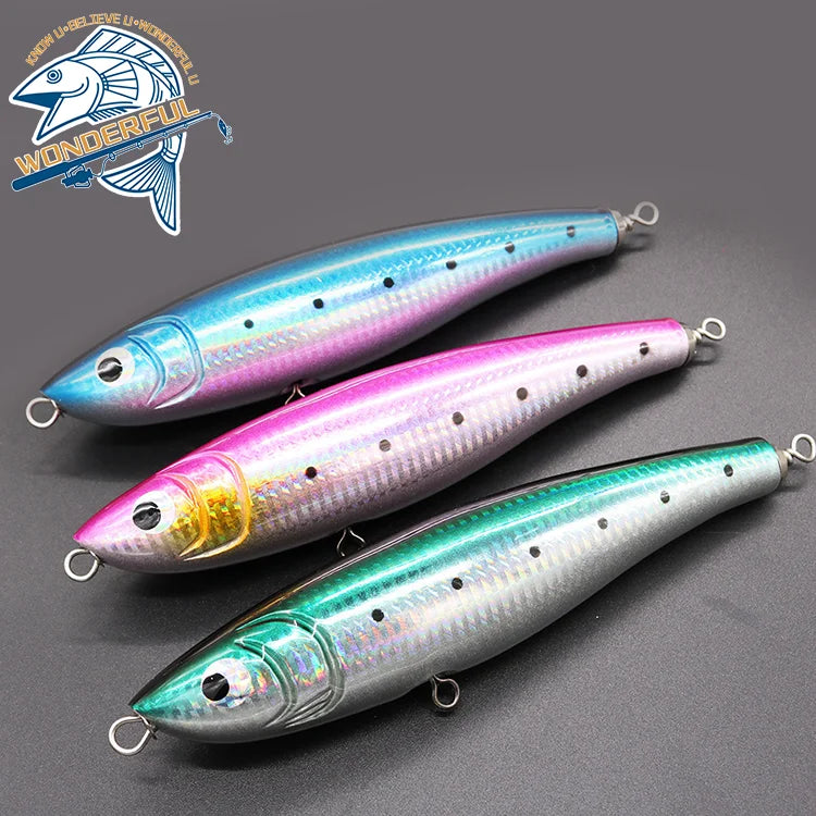 Wholesale 175mm 70g Hard Lifelike Saltwater Heavy Surfer Big Game Long Casting Trolling Wood Pencil Lure