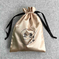 Custom Logo Satin Pouch Gold Makeup Gift Clothing Drawstring Bag with Extensions Textile Packaging