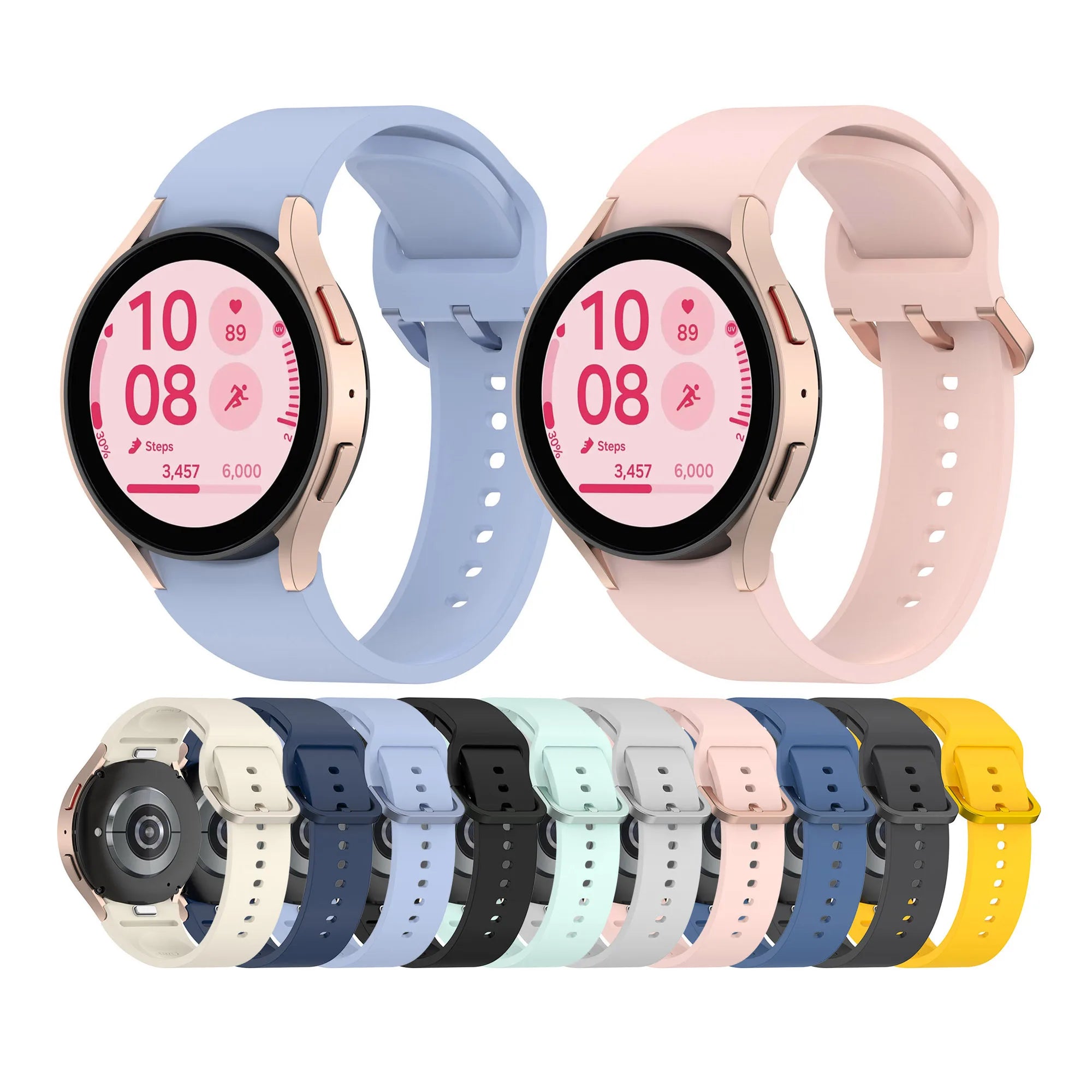 ShanHai No Gap One-Click Disassembly Silicone Watch Band 20mm for Samsung Galaxy Watch 7/EF/6/5/4 40mm 44mm Watch 6 4 Classic