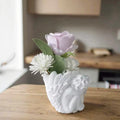 J2124 3D Angel Wings Plaster Drip Resin Flower Pot Silicone Mold DIY Plaster Cement Ornament Mold