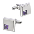 Wholesale Purple Crystal Diamond Elegant Cufflinks Custom Mens Suit Shirt Fashion Accessory Wedding Tuxedo Trendy Jewelry Gift