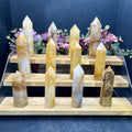 Natural Crystals Wholesale Golden Healer Yellow Fire Quartz Hematoid Tower for Decoration