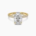 New Arrival 14k Yellow Gold Classic Four Prong Radiant Cut 3CT D Color White Moissanite Engagement Wedding Ring