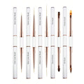 TSZS High Quality Nylon Hair Double-Ended 5pcs Nail Art Brushes Set White Metal Handle Acrylic Nail Art Liner Brushes