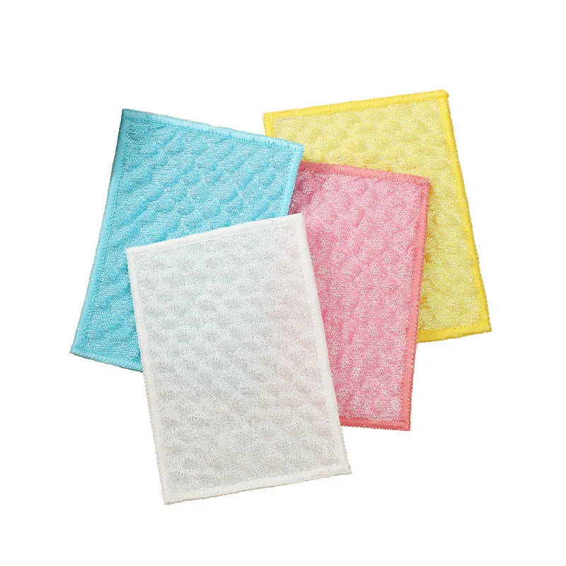 Double Sided Polyester Cleaning Cloth Pineapple Grid Colored Bubble Scouring Pad for Dishwashing in Kitchen