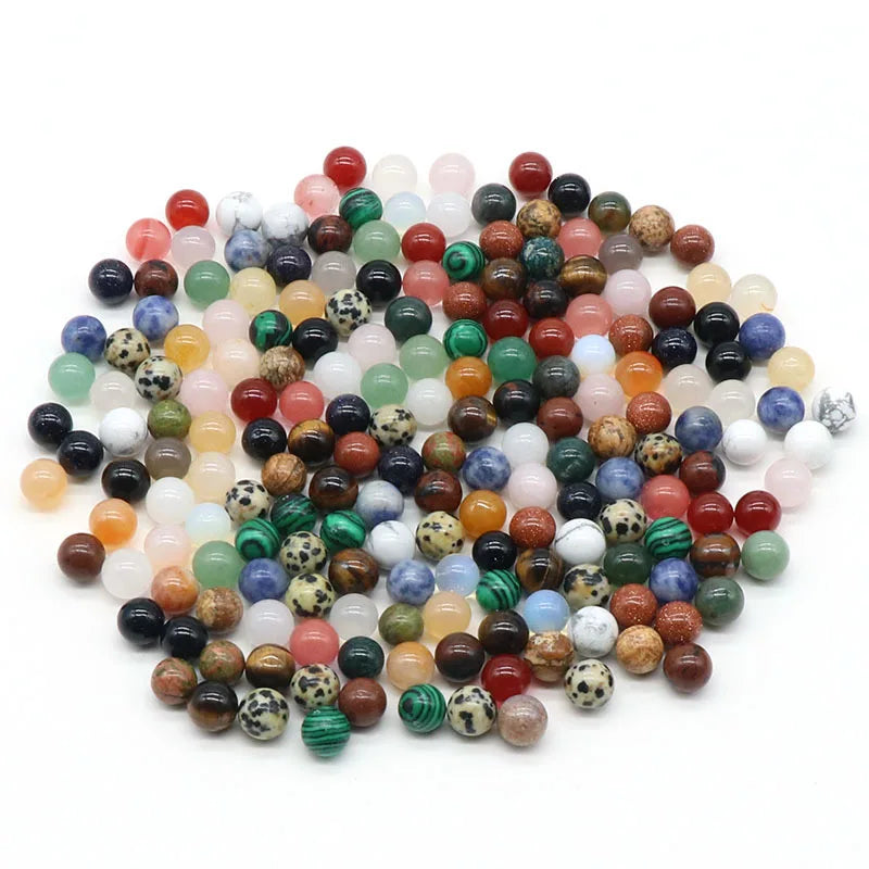 Natural Stone Beads Round Genuine Real Stone Beading Loose Gemstone DIY Smooth Beads for Bracelet Necklace Earrings Making