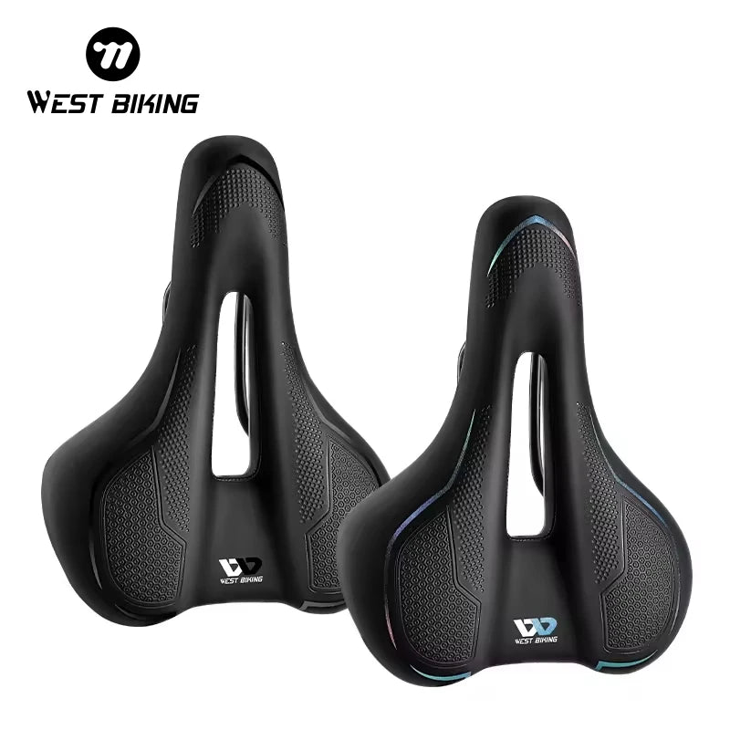 For WEST BIKING High Elastic Sponge Bicycle Saddle Comfortable Road Bike Mountain Bike Equipment Hollow Design for Cycling
