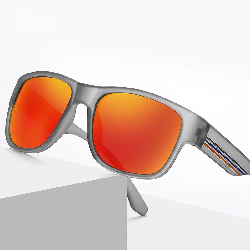 New 3018 Cross-Border Fashionable Sports Sunglasses Outdoor Anti-Ultraviolet Polarized UV400 TAC Material Lenses Beige Orange PC