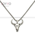 Nordic Stainless Steel Buffalo Skull Pendant Silver Plated Sheep Head Pendant for Men and Women