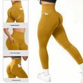 Women's Seamless Peach Hip High Waist Yoga Pants Plus Size Sports Fitness Stretch Leggings Elastic Waist Closure Nylon/Spandex
