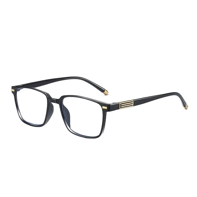 Black Rectangle Cheap Clear Lens Reading Glasses Men's and Women's Anti-Blue Light Rice Nail Simple PC Presbyopic Glasses