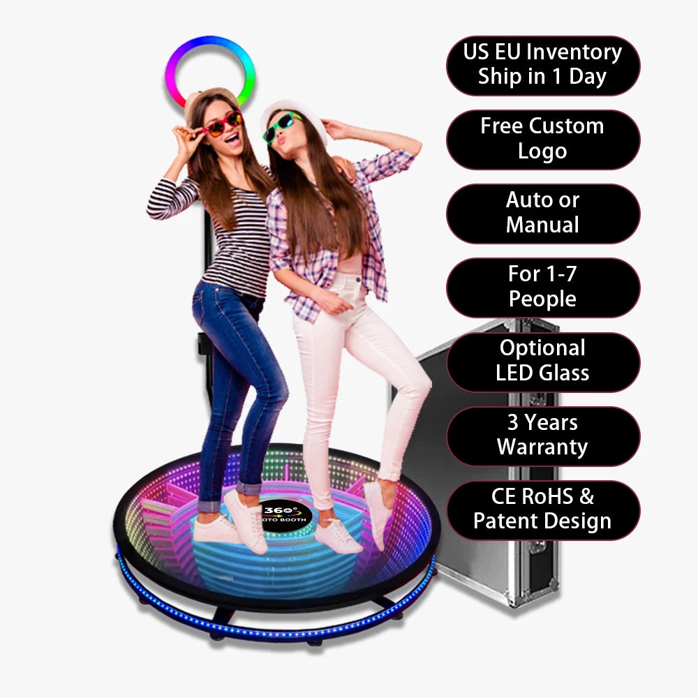 2023 Platform 360 Photo Booth Machine with Accessories Compatible with Camera iPad SLR Cabina De Fotos 360 Booth Photobooth