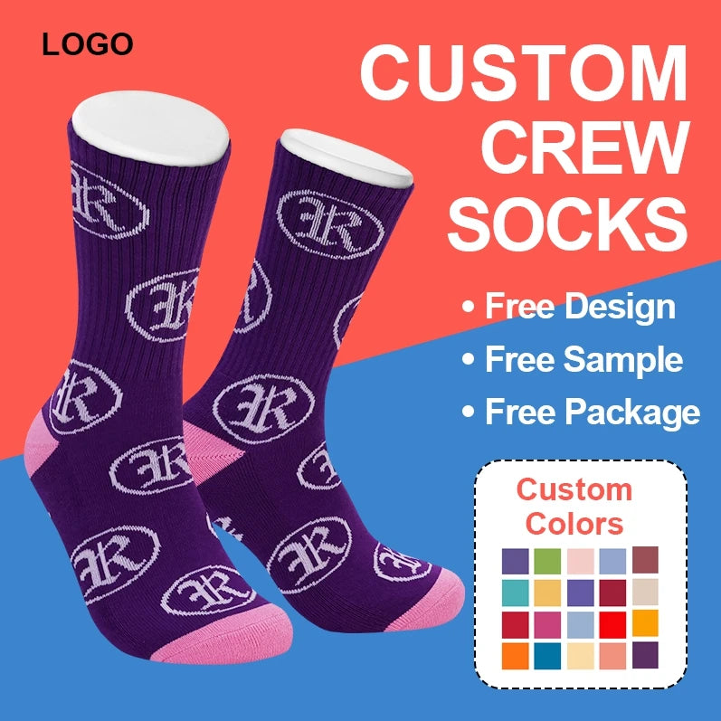 Custom Made Breathable Sport Tube Sock Unisex Gym Athletic Sock Custom Logo Sport Socks