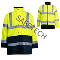 Hi Vis Waterproof Softshell Cloth Two-piece Safety Jacket With Reflective Tape for Construction Workwear Jacker Men Winter