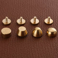 Feet Nailhead Flat Stud Solid Brass Screw-Back Spike Metal Cone Studs Rivet Leather Craft DIY Accessories