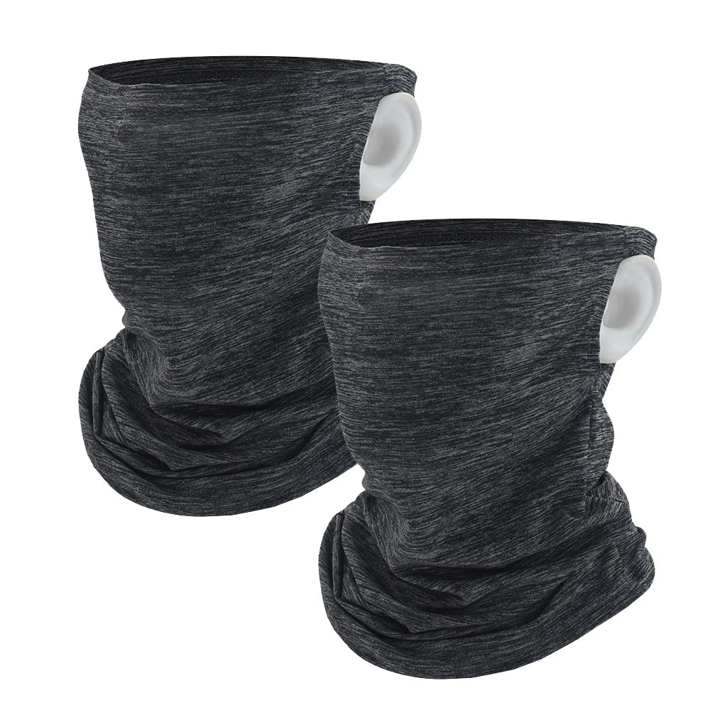 Cooling Ice Silk Breathable Neck Gaiter Face Cover Bandana Mask With Ear Loops for Summer