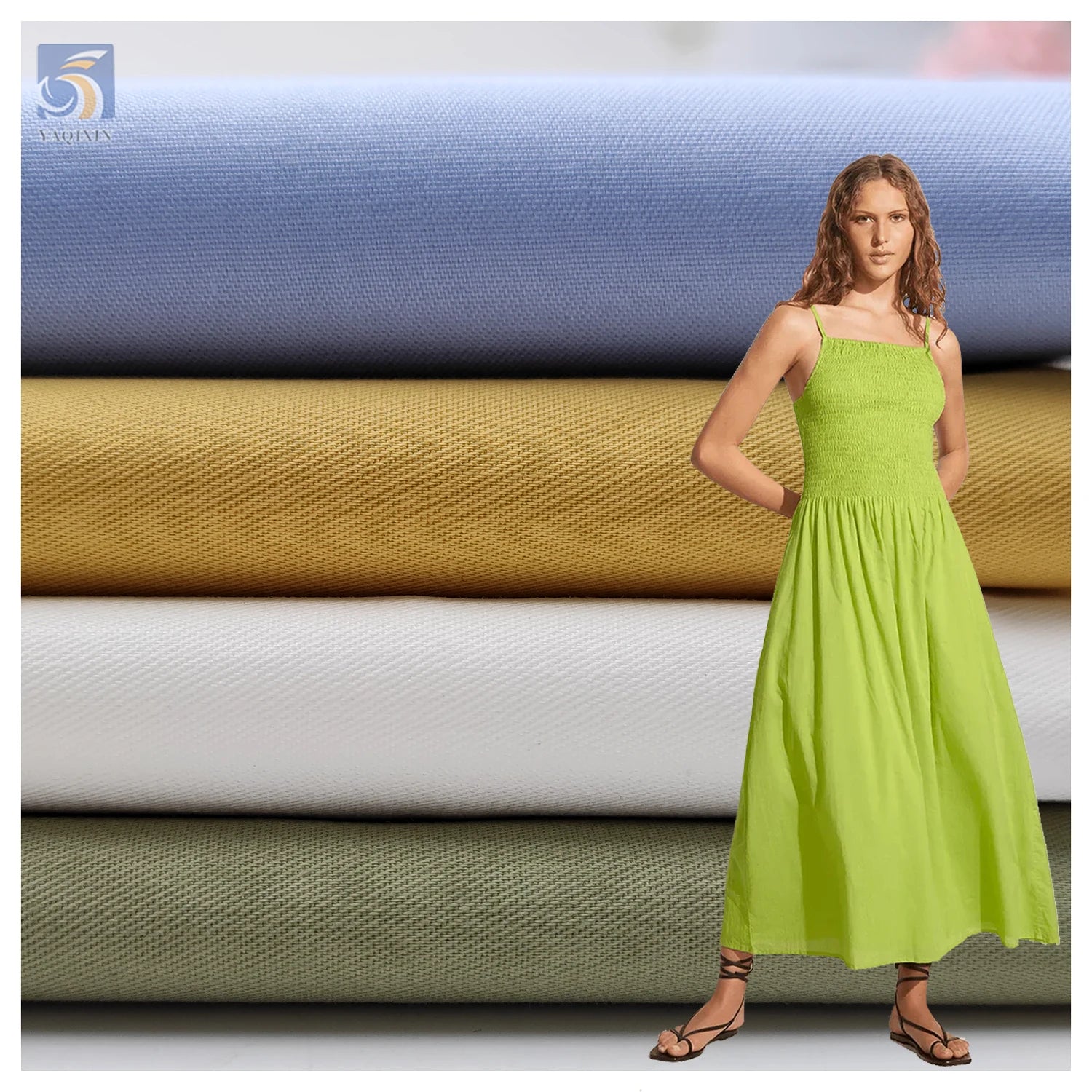 A2137 155gsm Twill Cotton High Density Fabric Textile Hot Sale Chinese Hanfu Shirt Cotton Khaki Fabric