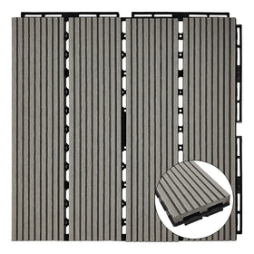 Real WPC Interlocking Deck Tiles Outdoor Waterproof Patio Flooring Modern Design