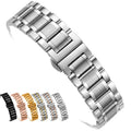 Factory Stainless Steel Watch Band Metal Watch Replacements Chain 3 Beads Stainless Steel Watch Strap Multi Sizes 12mm 14mm 20mm
