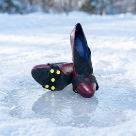 Ladies Anti- Ice Cleats for Climbing & Tour-Lightweight Durable Rubber Chains (Winter/All Seasons)