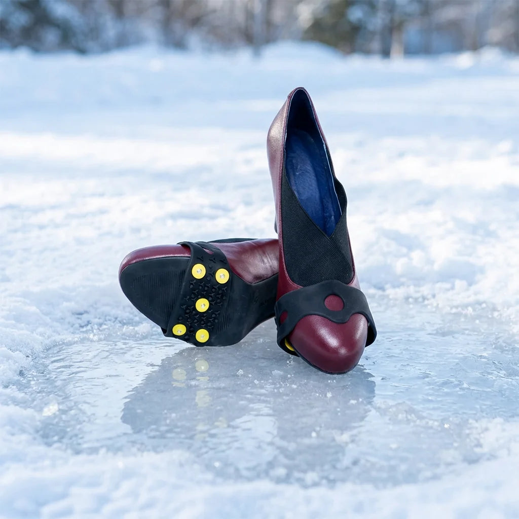 Ladies Anti- Ice Cleats for Climbing & Tour-Lightweight Durable Rubber Chains (Winter/All Seasons)