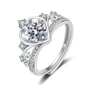 CustomMade White Gold 925 Sterling Silver Halo D Color VVS 1 Ct Diamond Engagement Moissanite Rings for Women