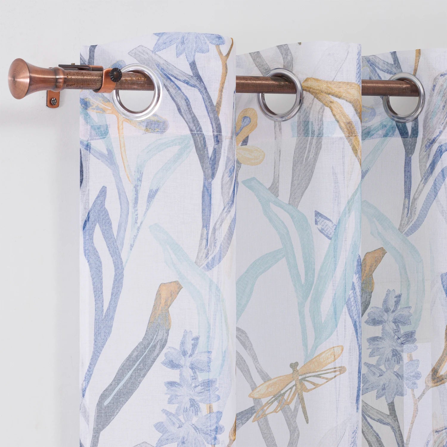 Wholesale Cheap Price Colorful Floral Design Digital Printed Paper Window Sheer Tulle Curtains & Valances for Living Room