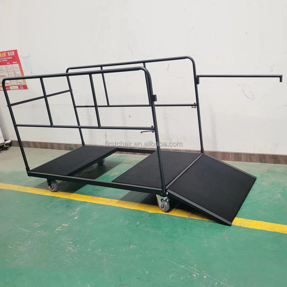 Good Quality Modern Metal Frame Outdoor Commercial Use Banquet Round Table Cart Trolley