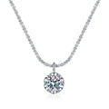 Women's S925 Sterling Silver Pendant Necklace with Sparkling Crown Moissanite Fashion Accessory