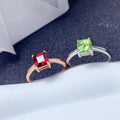 925 Sterling Silver Adjustable Natural Gemstone Rings Good Luck Design with Gold Plating Classic Resizable Wedding New Rings