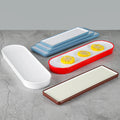 Japanese Izakaya Style Two Tone Melamine Long Oval Plates Unbreakable Sashimi Snack Trays for Cafe Bar Pub