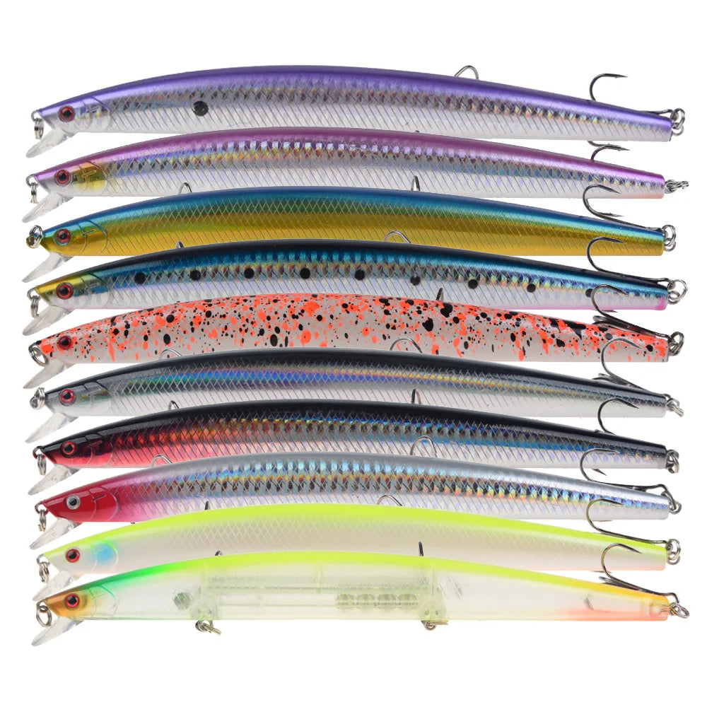 WEIHE Floating Fishing Lure Big Shad Minnow 18cm 24g Artificial Bait Plastic 3D Eyes Wobbler Bass Lure Fishing Tackle Peche