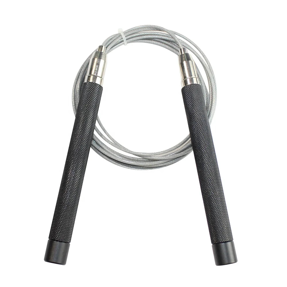 Long Handle Professional Custom Logo Fitness Bearing Aluminum Speed Customized Logo PVC Skip Jump Rope