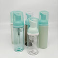 30ml 50ml 100ml Pink Blue Foaming Bottle  PET Cosmetic Liquid Soap Dispenser with Cleansing Face Oil Foam Pump White Bottle