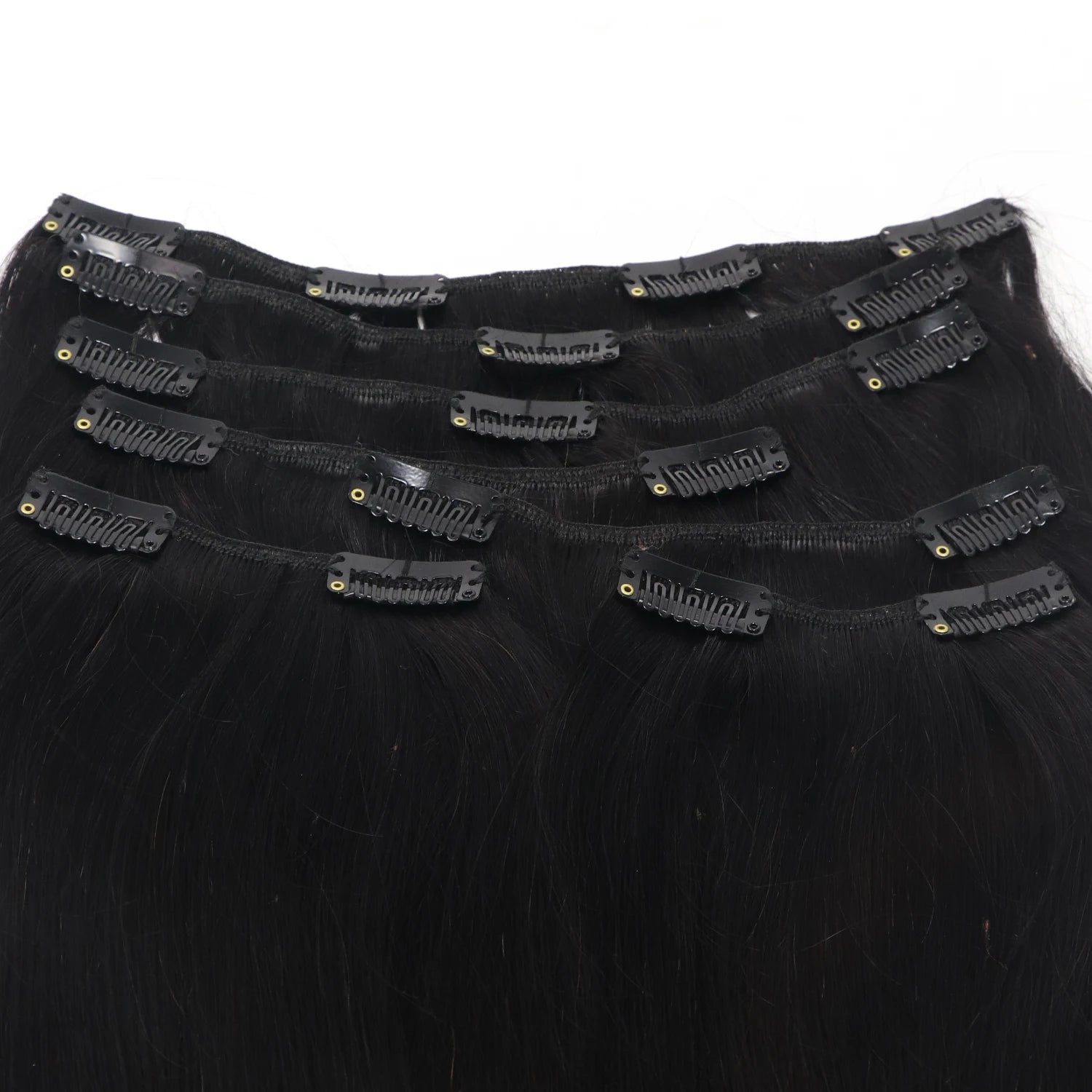 Wholesale 100% Virgin Remy Human Hair Extensions Light Yaki Seamless Clip Ins OEM ODM 1 Piece Kinky Style Peruvian Hair 1 Pack