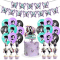 Demoned Slayers Kochou Shinobu Balloon Birthday Decoration Kimetsued No Yaibad Party Supplies Banner Anime Cake Topper X4195