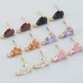 MA98 10pcs/lot Nickel Free 18k Gold Plated Copper Zircon Jewelry Making Findings DIY Earrings Bag