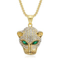 Custom Stainless Steel Mens Chain Diamond Iced Out Leopard Pendant Hip Hop Jewelry