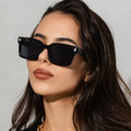 Brand Designer Square Sun Glasses Women Custom Logo Black Designer Sun Glass Fashionable Shades Trendy Unisex Sunglasses