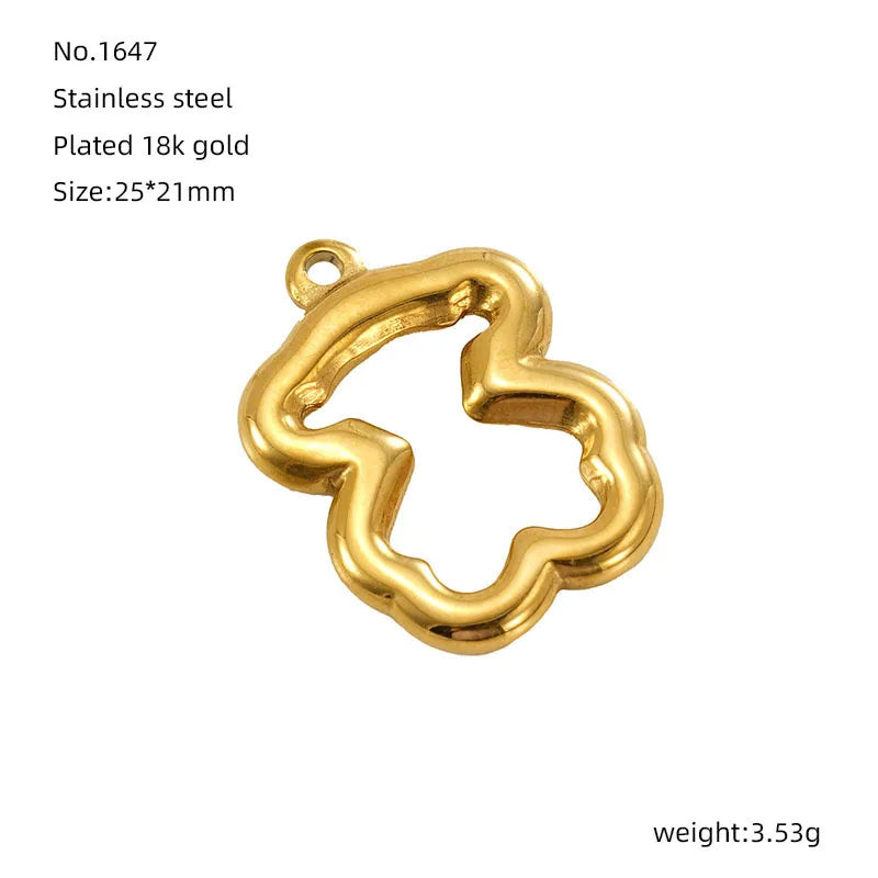 New Irregular Geometric Pendant Stainless Steel Hollow Pendant Personalized Fashion Neutral Style Jewelry Accessories 18k Gold