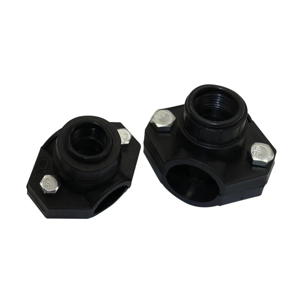 Plastic Clamp Saddle Agriculture Greenhouse Irrigation Pipe Clip DN32 DN25 to 1/2 3/4 Inch Female Thread Pipe Fitting