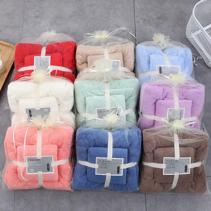R Custom Towel Gift Set Super Water Absorbency Microfiber Fabric Encryption Plush Spa Towel Hair Salon Towel