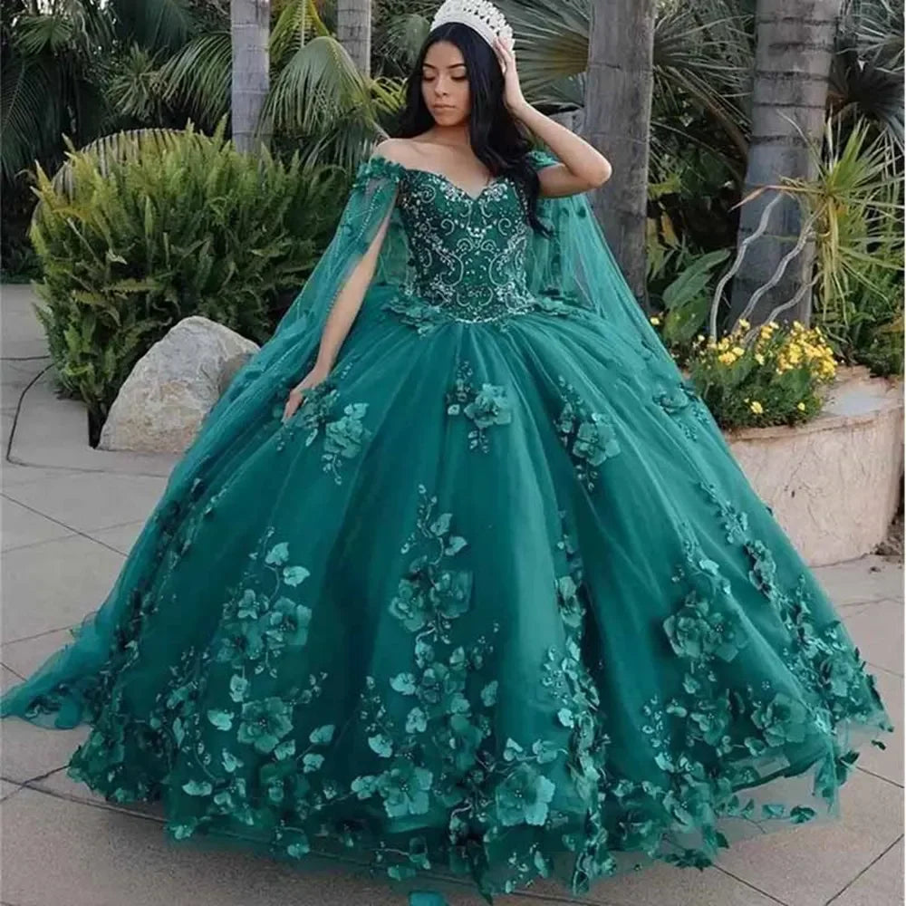 Dark Green Quinceanera Dresses Ball Gown Prom Evening Birthday Party Dress Graduation Gown Vestidos De Quinceanera MQ422