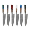 Japanese Handmade Damascus Steel Kitchen Cook Knife Set with Resin Stainless & Bone Handle for Chefs & Butchers VG10 Steel