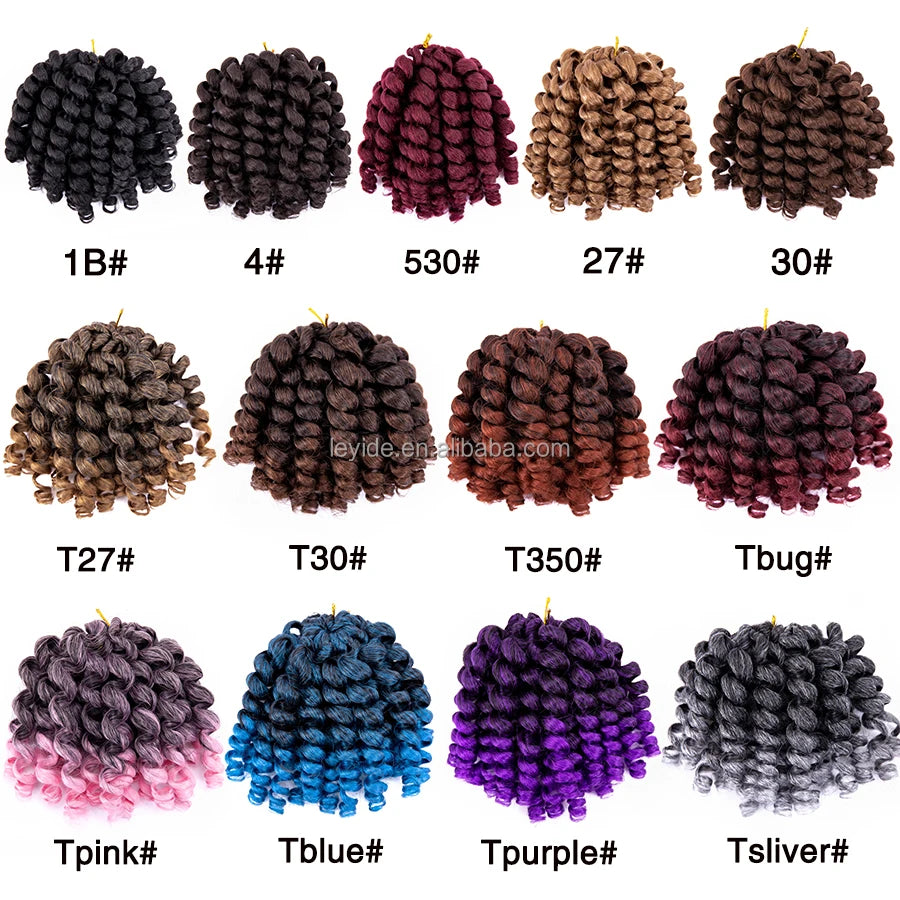 AliLeader 13 Colors Best Selling Synthetic Crochet Hair Jumpy Wand Curl Braid for Hair Extension